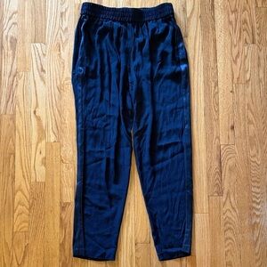 Rebecca Taylor sz 8 Dark Navy Shiny Blue Pants great pre owned condition